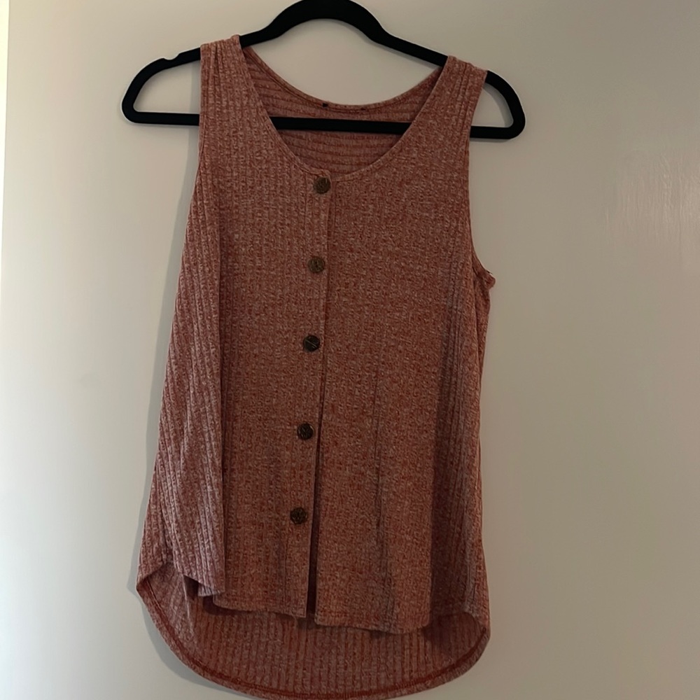 Pink tank top.